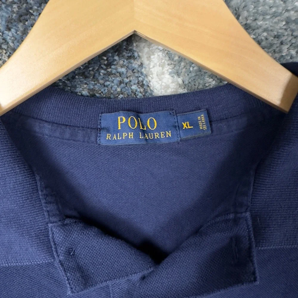 Polo Ralph Lauren Polo Shirt Mens XL Navy Blue Excellent Short Sleeve Pique